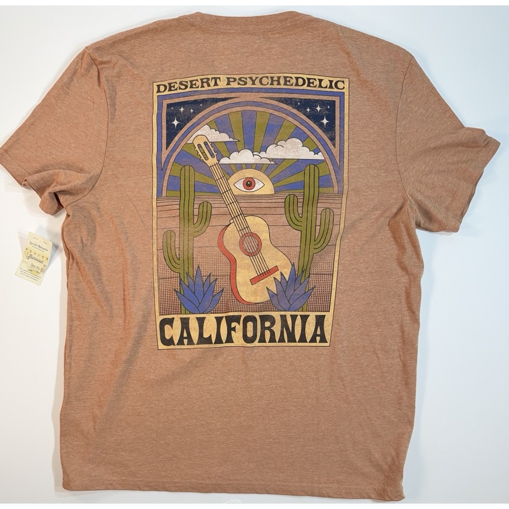 Lucky Brand Venice Burnout California Graphic T Shirt Mens XL Desert Tee